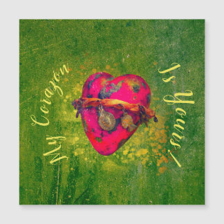 Corazón rojo vintage mexicano de San Valentín con