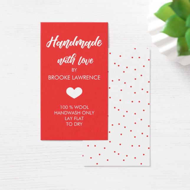 Corazón rojo y blanco hecho a mano con amor (Escritorio)