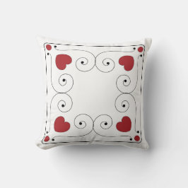 Corazón rojo y blanco reversible y almohada verifi