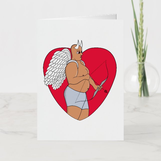 Corazón romántico con un cupido inusual (Anverso)
