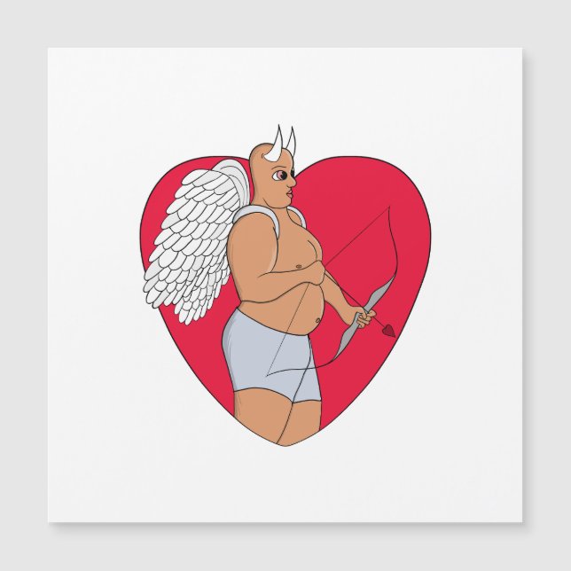 Corazón Romántico Con Un Cupido Inusual (Anverso)