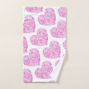 Corazón rosa de escritura a mano espiral para Día