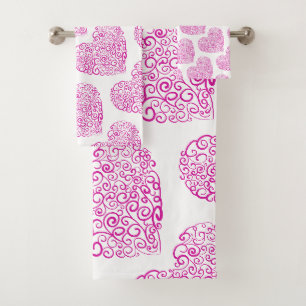 Corazón rosa de escritura a mano espiral para Día