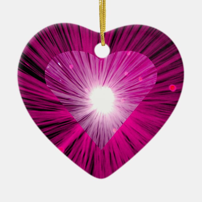 Corazón rosa ornamento corazón (Frente)