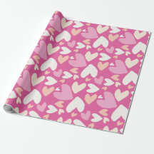 Corazón rosa y blanco San Valentín envolver papel