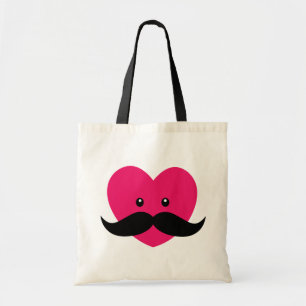 Corazón rosado con bolsas de bigote