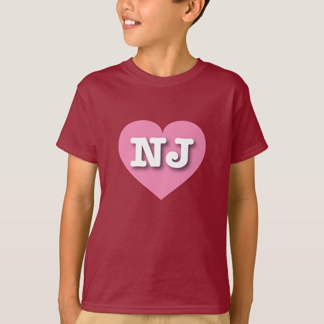 Corazón rosado de Nueva Jersey - Amo NJ (Anverso)
