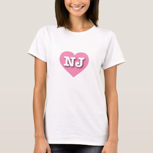 Corazón rosado de Nueva Jersey - Amo NJ (Anverso)