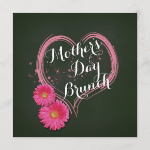 Corazón rosado: Invitación a un brunch del día de 