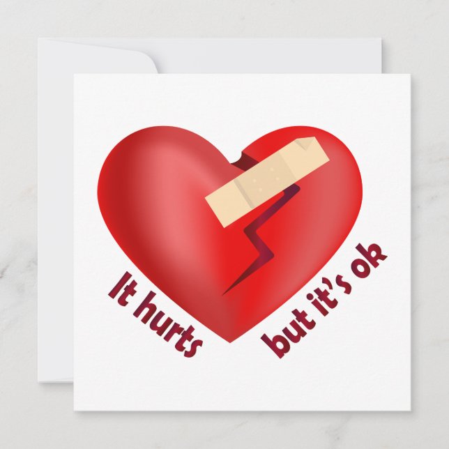 Corazón roto sanado con parche y cita de vida (Anverso)