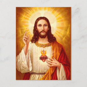 Corazón sagrado de Jesucristo postal