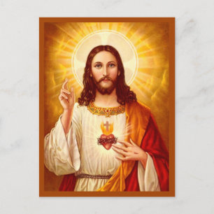 Corazón sagrado de Jesucristo postal