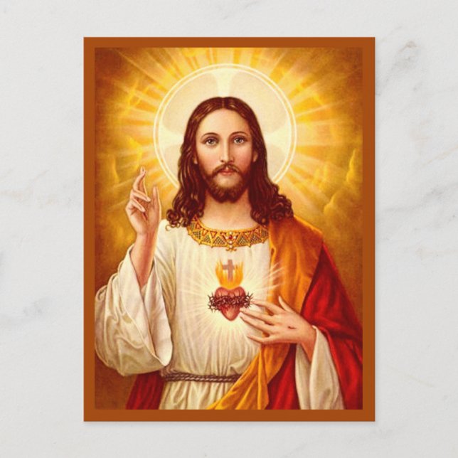 Corazón sagrado de Jesucristo postal (Anverso)