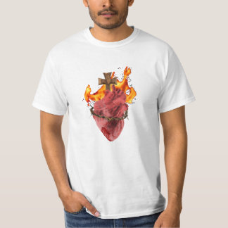 Corazón sagrado de la camiseta de Jesús