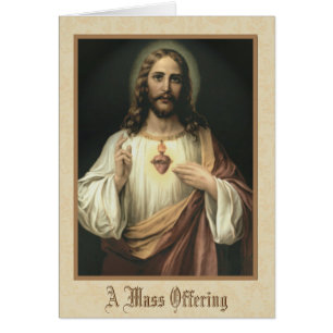Corazón sagrado de la tarjeta de ofrecimiento