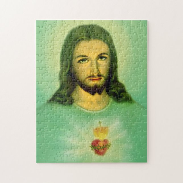 Corazón sagrado del rompecabezas de Jesús - Corazó (Vertical)