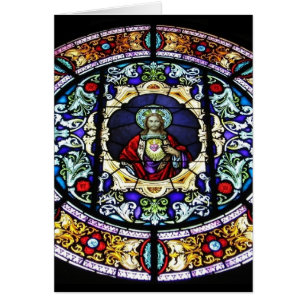 Corazón sagrado del vitral de Jesús