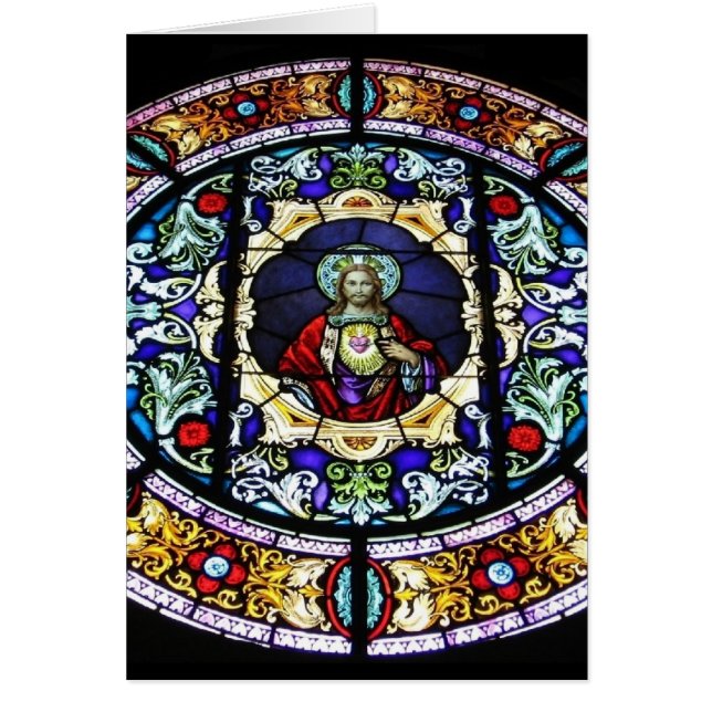 Corazón sagrado del vitral de Jesús (Frente)
