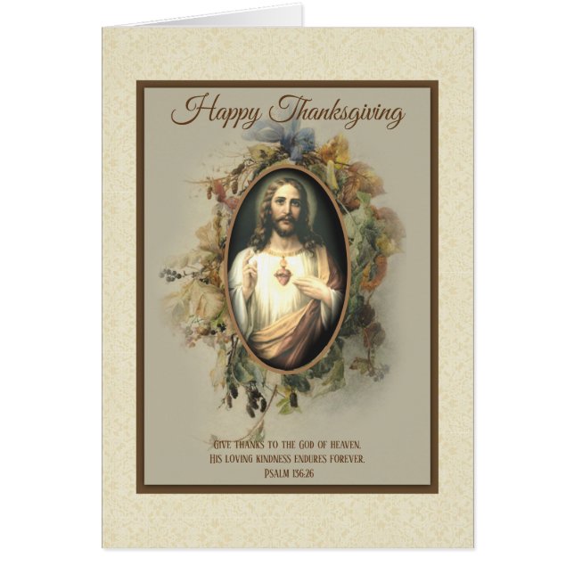 Corazón sagrado religioso de la acción de gracias (Frente)