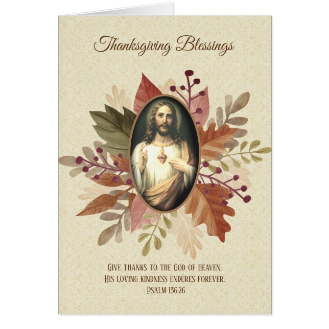 Corazón sagrado religioso de la acción de gracias (Frente)