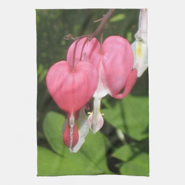 Corazón sangrado floral - Toalla de té de cocina d (Vertical)
