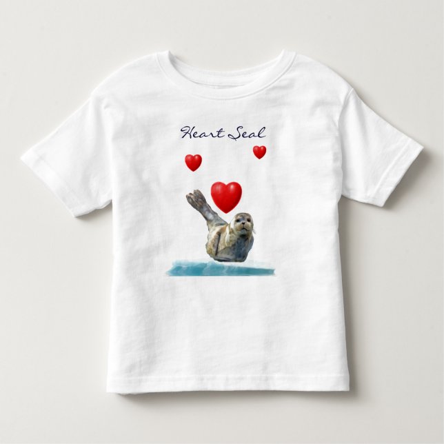CORAZÓN SEAL PUP San Valentín camiseta de un chico (Anverso)