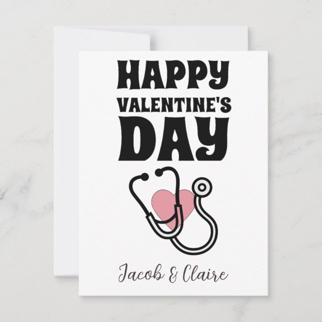 Corazón simple feliz día de San Valentín pareja (Anverso)