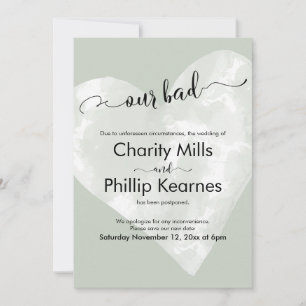 Corazón sobre verde sabio nuestra mala tarjeta Bod