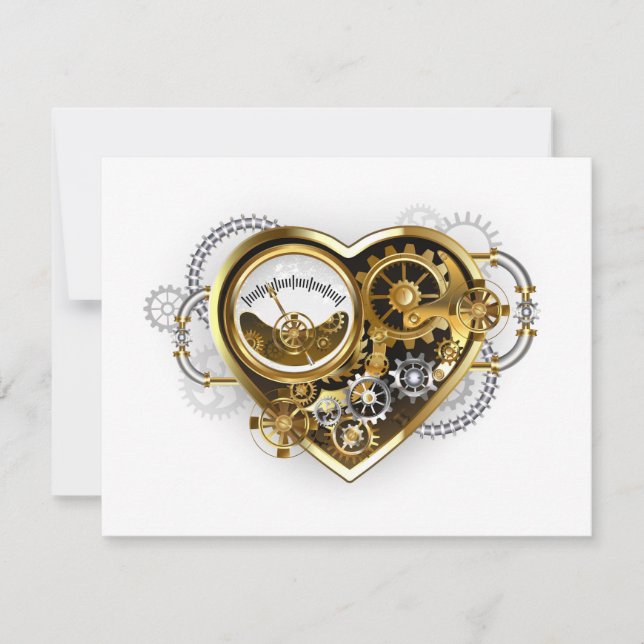 Corazón Steampunk con un Manómetro (Anverso)