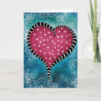 Corazón Tarjeta Rosa Azul Negro Lindo 