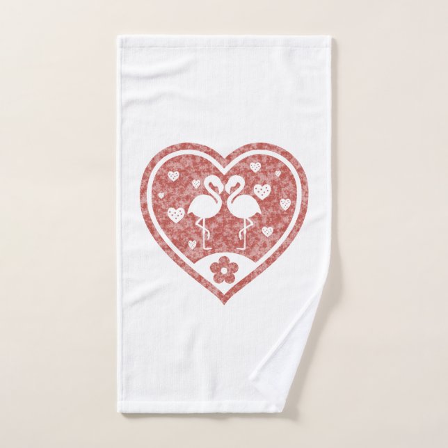 Corazón texturizado Flamingo Love (Toalla de mano)