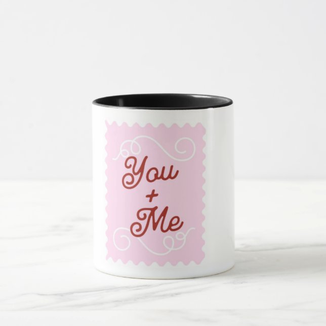 Corazón "Tú + Yo" Taza Rosa - Dama de Honor Adorab (Centro)