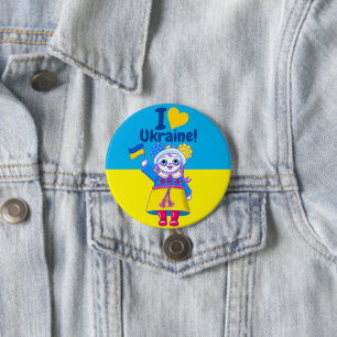 ¡Corazón Ucrania! - Pin botón Cute Fundraiser