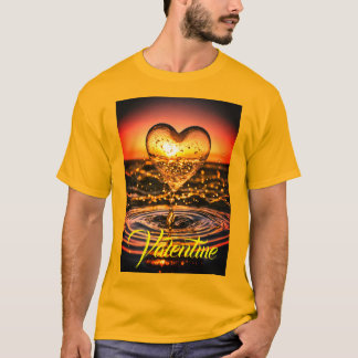 Corazón único con gotas Imprimir camiseta .