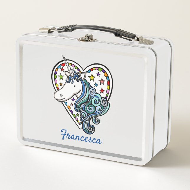 Corazón unicornio personalizado (Anverso)