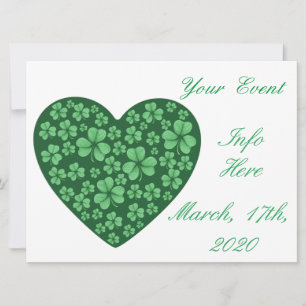 corazón verde de Shamrock St Patrick's Day