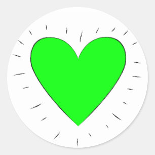 Corazón verde - pegatinas