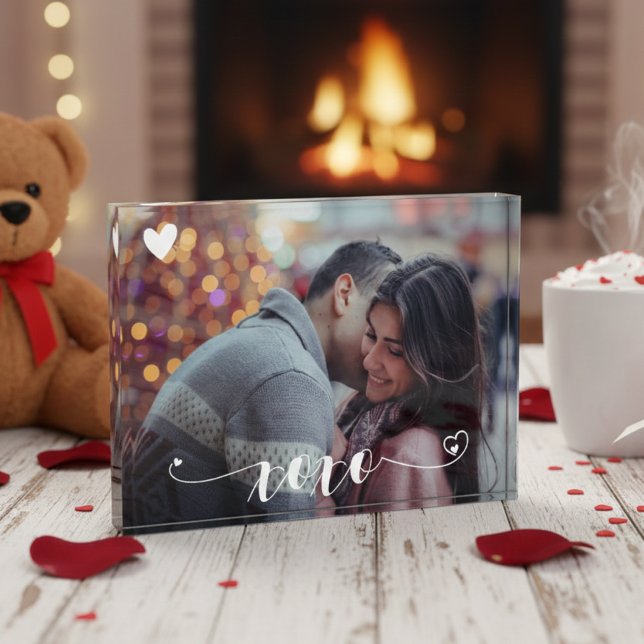 Corazón XOXO Foto Personalizada Bloque Familiar Pe (Subido por el creador)