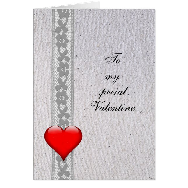Corazón y encaje, Mi Valentín especial, personaliz (Frente)