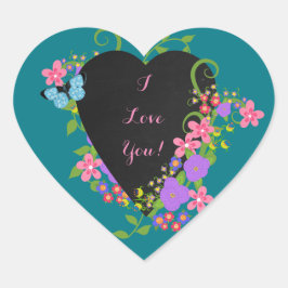 Corazón y flores de pizarra, Pegatinas de corazón