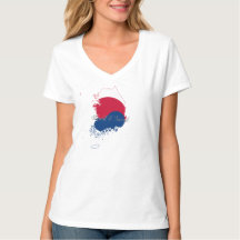 Corazón y la camiseta de las mujeres de Seul