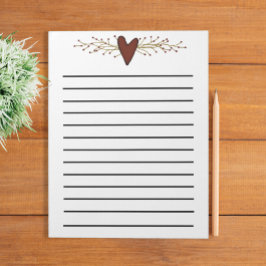 Corazón Y Pip Berries Bloc De Notas Llenos Oscuros