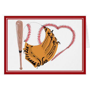Corazón y texto de béisbol