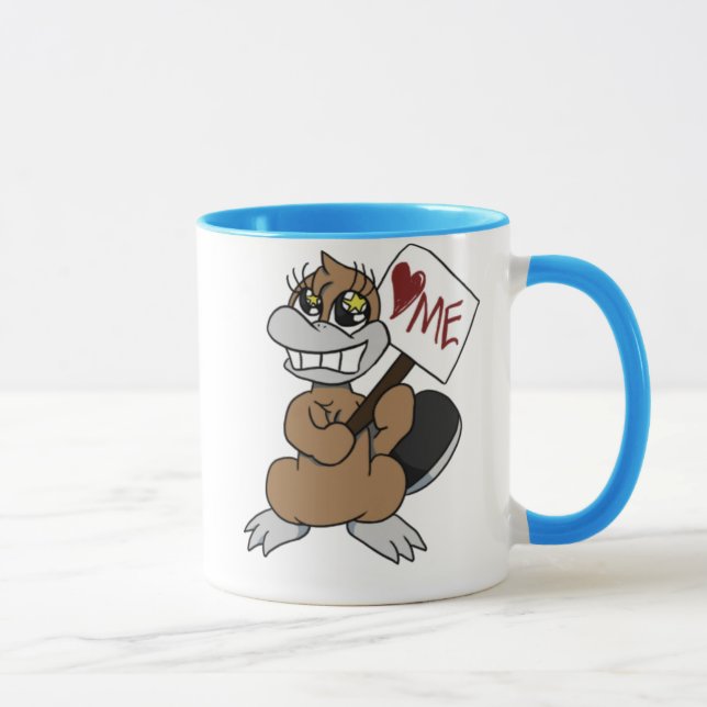 Corazón-yo taza de Platypi (Derecha)