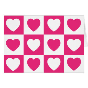 Corazones a cuadros - rosas fuertes