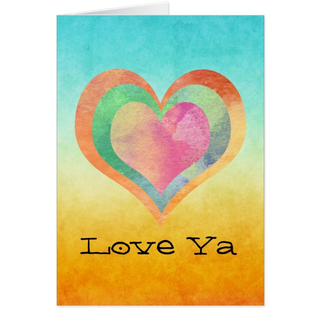 Corazones acuarelas de Love Ya (Frente)