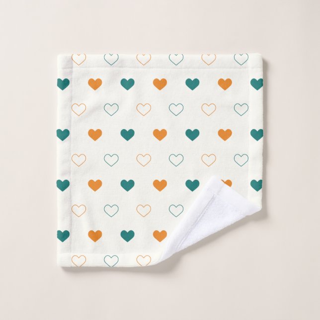 Corazones adorables / crema de naranja verde (Toallita)
