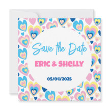 Corazones adorables. Tarjeta plana de agradecimien