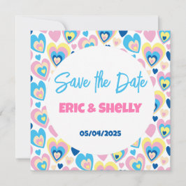 Corazones adorables. Tarjeta plana de agradecimien