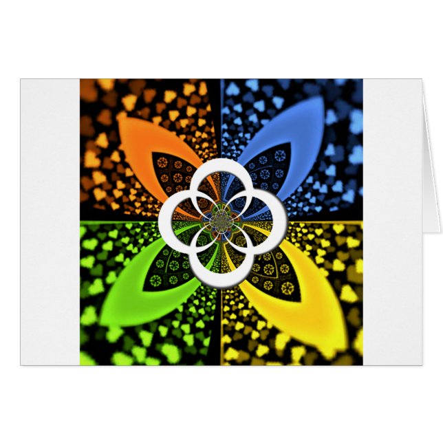 Corazones amarillo verde azul irlandés (Anverso (Horizontal))